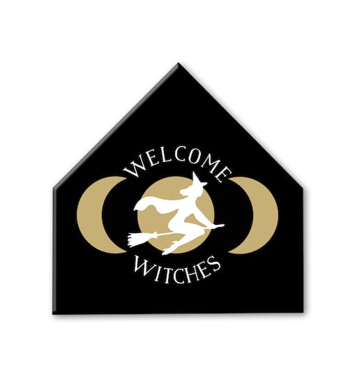 Welcome Witches House Shaped Canvas Wall Art